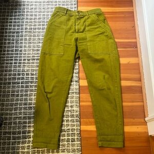 EUC big bud press pencil pants - green, size medium 100% cotton
